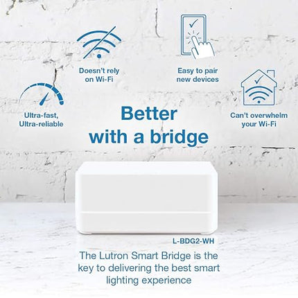 Lutron Caseta Orginal Smart Switch Kit, 2 Smart Light Switches, Pico Remote, Wall Plate Adaptor, & Smart Hub, Works with Alexa, Apple Home, Google Home, 3 Way, 5 Amp, Neutral Required, P-BDG-PKG2WS-WH Lutron