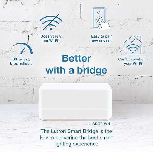 Lutron Caseta Orginal Smart Switch Kit, 2 Smart Light Switches, Pico Remote, Wall Plate Adaptor, & Smart Hub, Works with Alexa, Apple Home, Google Home, 3 Way, 5 Amp, Neutral Required, P-BDG-PKG2WS-WH Lutron