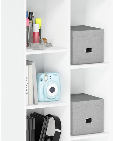 Furinno Luder Bookcase / Book / Storage , 7-Cube, White - LeafyLoom