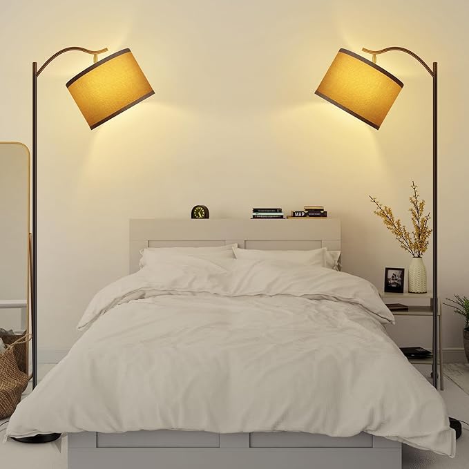 BoostArea Floor Lamp for Living Room,Arc Floor Lamp with Remote Control,Stepless Dimmable Brightness & Colors Temperature 2700k-6500k,Modern Standing Lamp for Bedroom Study Room Office,Grey - LeafyLoom