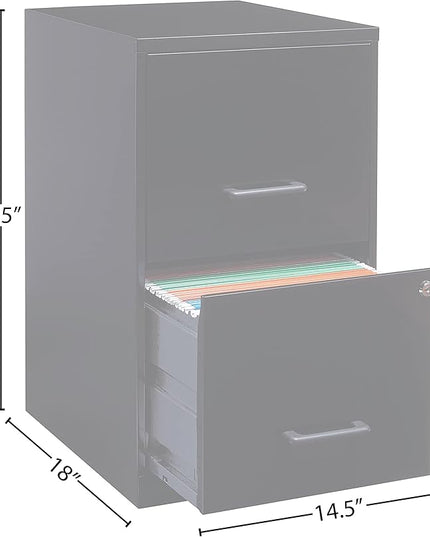 Lorell 14341 18 Deep 2-Drawer File Cabinet, Black - LeafyLoom