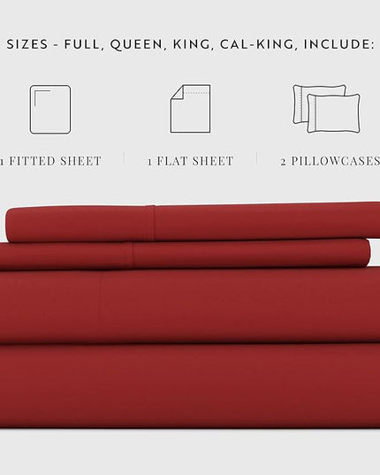 Linen Market Bed Sheets for King Size Bed (Burgundy) - Sleep Better Than Ever with These Soft and Cooling King Sheets - Deep Pocket Fits 16" Thick Beds - 4 Piece King Sheet Set - LeafyLoom