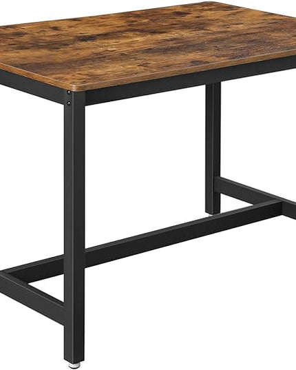 VASAGLE 47 Inches Dining Room Table for 4, Industrial Style with Heavy Duty Metal Frame, 47.2 x 29.5 x 29.5 Inches, Brown - LeafyLoom
