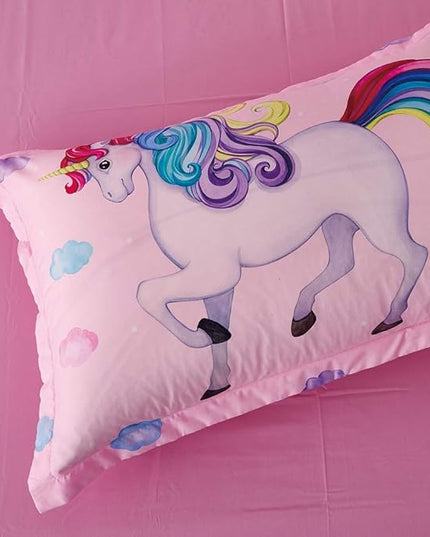 Wowelife Unicorn Comforter Set Queen 5 Pieces Unicorn Bedding Set Pink Rainbow Kids Bedding Set Bed in a Bag for Boys and Girls with Comforter, Flat Sheet, Fitted Sheet and 2 Pillowcases - LeafyLoom