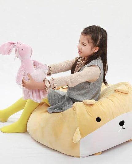 Cute Dog Toy Organizers and Storage for Boys and Girls, Gifts for Kids Bedroom Decor, Stuffed Animal Storage Bean Bag Chair Large Size 22x24 Inch Velvet Extra Soft, Cover ONLY - LeafyLoom