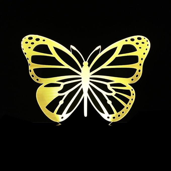 Butterfly Girl's Lamp 3D Illusion Night Lights Girl's Birthday Gifts - Multi Colors Changing Bedroom Decorative Arts Gifts for Female (Butterfly) - LeafyLoom