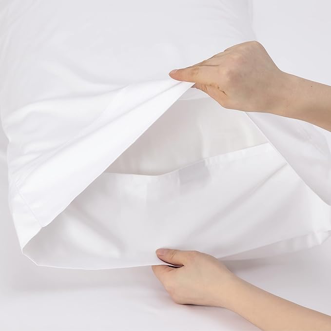 Bedsure Queen Sheets, Rayon Derived from Bamboo, Queen Cooling Sheet Set, Deep Pocket Up to 16", Breathable & Soft Bed Sheets, Hotel Luxury Silky Bedding Sheets & Pillowcases, White - LeafyLoom