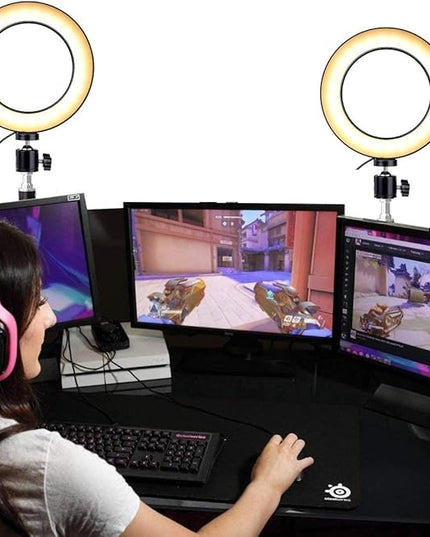 Gaming Light for Desk, Streaming Light with Desk Clamp Stand for Twitch - LeafyLoom