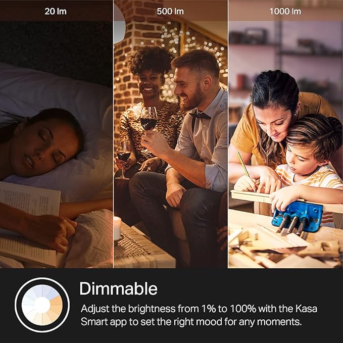 Kasa Smart Bulb, 1000 Lumens Full Color Changing Dimmable Smart WiFi Light Bulb Compatible with Alexa and Google Home, 11W, A19, 2.4Ghz only, No Hub Required (KL135P2), 2-Pack,White KasaSmartbyTP-Link