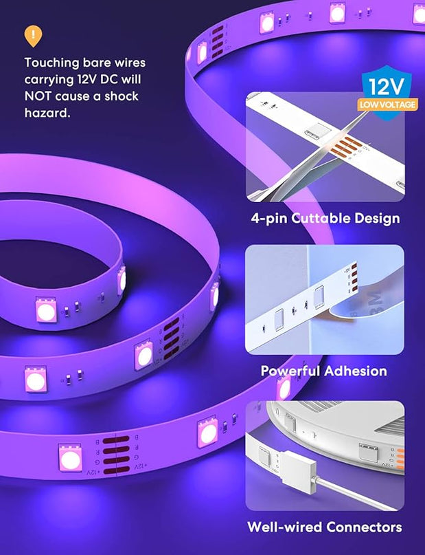 meross Smart LED Strip Lights, 16.4ft WiFi Strip Work with Apple HomeKit, Alexa, Google Home, and SmartThings, 16 Million Colors with App Control and RGB LED Lights for Bedroom, Living Room, Kitchen meross