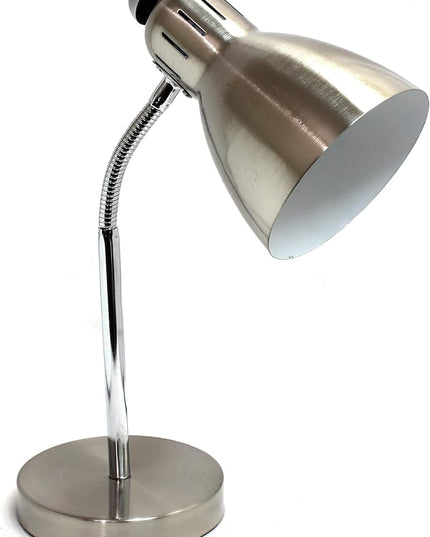 Simple Designs LD1037-BSN Semi Flexible Desk Lamp, Brushed Nickel - LeafyLoom