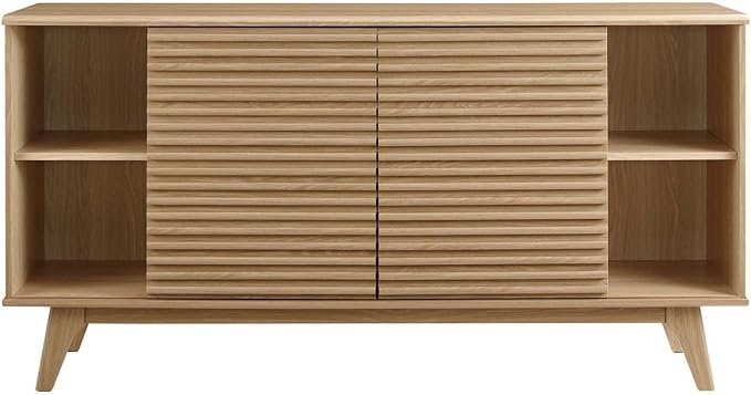 Modway Render 63" Mid-Century Modern Sideboard Buffet Table or TV Stand in Oak - LeafyLoom