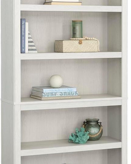 Sauder Miscellaneous Storage 5-Shelf Display Bookcase, Glacier Oak Finish - LeafyLoom