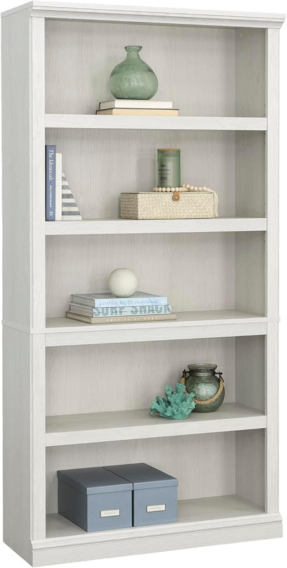 Sauder Miscellaneous Storage 5-Shelf Display Bookcase, Glacier Oak Finish - LeafyLoom
