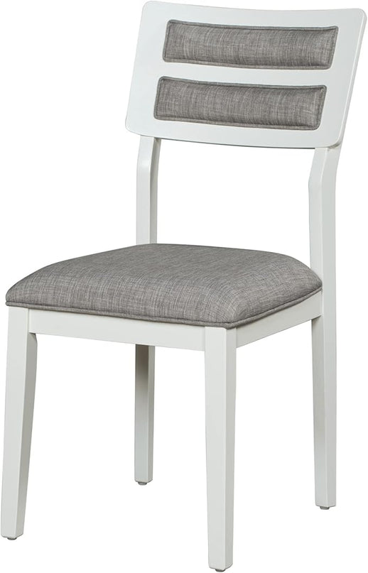 Kitchen Classic and Traditional Style 6-Piece Set, includes Dining Table, 4 Upholstered Chairs & Bench, White+Gray - LeafyLoom