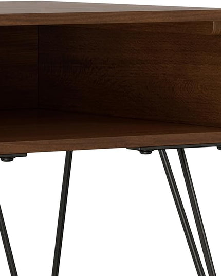 SIMPLIHOME Hunter End Table, 22 inch, Walnut Veneer - LeafyLoom