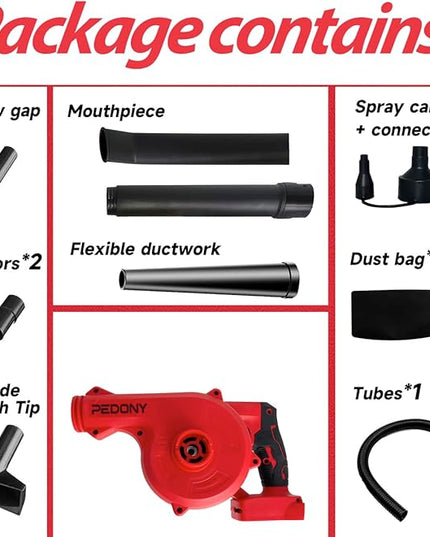PEDONYMini Cordless Leaf Blower for Milwaukee 18V Battery, Vacuum150CFM Up to 120MPH, 2-in-1 Handle Electric Blower(Battery Not Included) - LeafyLoom