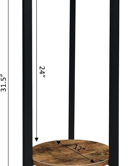 Convenience Concepts Graystone 31 inch 2 Tier Plant Stand, Barnwood/Black - LeafyLoom