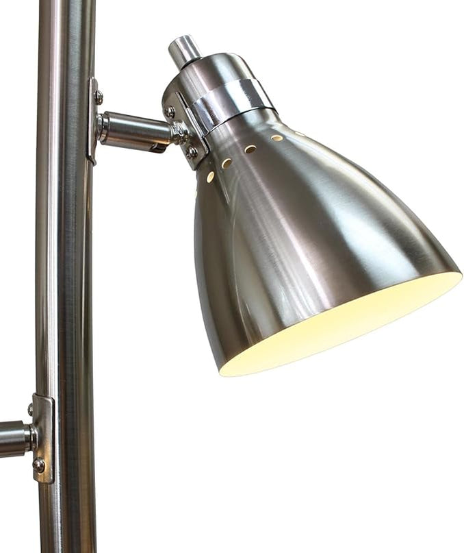 Simple Designs LF2007-BSN Metal 3 Light Tree Floor Lamp, Brushed Nickel - LeafyLoom