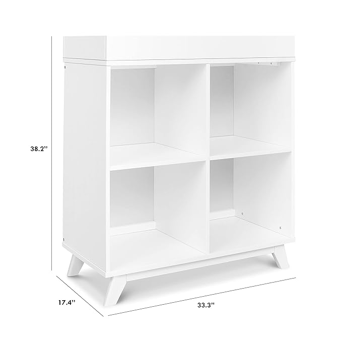 DaVinci Otto Convertible Changing Table and Cubby Bookcase in White - LeafyLoom