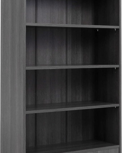 Farini Grey Bookshelf for Bedroom 4 Shelf Office Bookcase 48 Inches Tall Modern Wood Bookshelf for Living Room 4 Tier Wide Manga Bookshelf Library Bookcase - LeafyLoom
