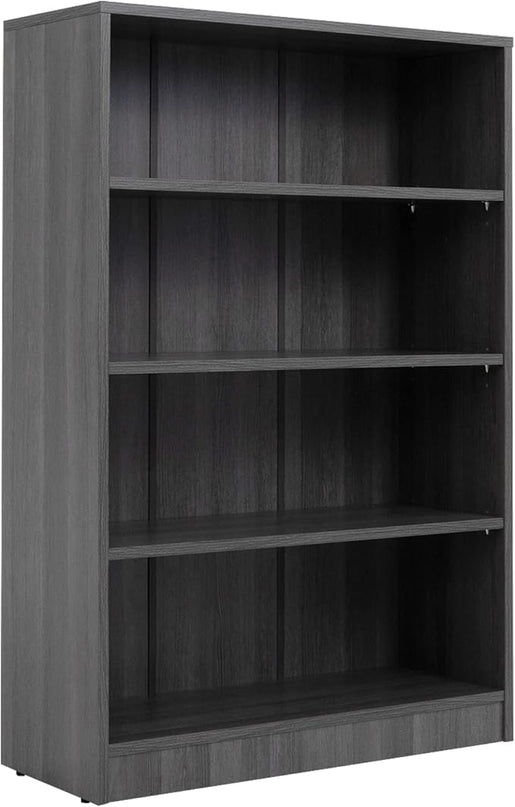 Farini Grey Bookshelf for Bedroom 4 Shelf Office Bookcase 48 Inches Tall Modern Wood Bookshelf for Living Room 4 Tier Wide Manga Bookshelf Library Bookcase - LeafyLoom