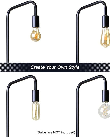 O’Bright Industrial Floor Lamp for Living Room, 100% Metal Lamp, UL Certified E26 Socket, Minimalist Design for Decorative Lighting, Stand Lamp for Bedroom/Office/Dorm, ETL Listed (Black) - LeafyLoom