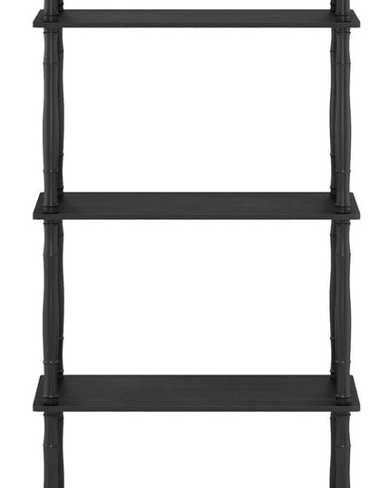 Furinno Turn-N-Tube 5-Tier Multipurpose Shelf / Display Rack / Storage Shelf / Bookshelf, Classic Tubes, Americano/Black - LeafyLoom