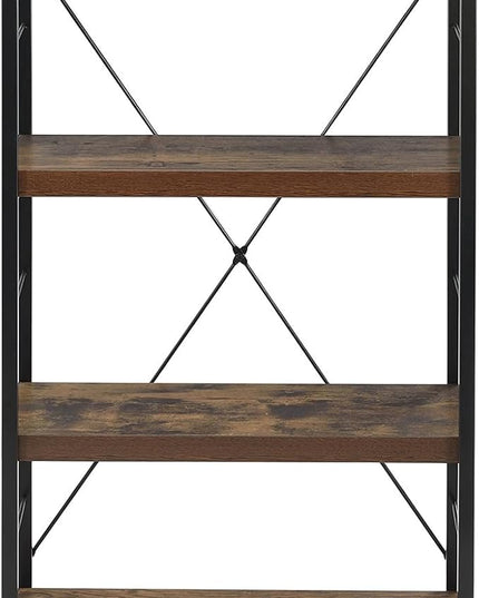 Acme Bob 4 Shelf Wooden Bookcase in Weathered Oak - LeafyLoom