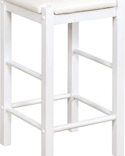 Linon White 3 Piece Faux Marble Tavern Set - LeafyLoom