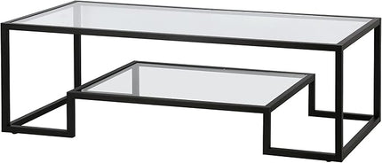 Henn&Hart 54" Wide Rectangular Coffee Table in Blackened Bronze, Modern coffee tables for living room, studio apartment essentials - LeafyLoom
