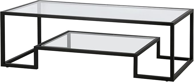 Henn&Hart 54" Wide Rectangular Coffee Table in Blackened Bronze, Modern coffee tables for living room, studio apartment essentials - LeafyLoom