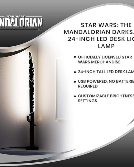 Star Wars The Mandalorian Darksaber 24-Inch LED Desk Light Lamp - LeafyLoom