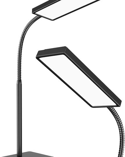 LEPOWER Desk Lamp, 800LM LED Desk Lamp for Home Office, 12W Reading Lamp for Desk, Eye-Caring Light, Touch Table Lamp, Gooseneck Lamp, 50 Lighting Modes, Bright Desk Lamps for Bedroom, Study (Black) - LeafyLoom