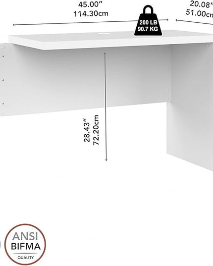 Bush Business Furniture Echo Desk Return/Bridge, Pure White - LeafyLoom