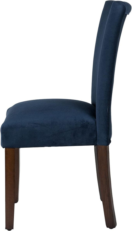 HomePop Parsons Classic Dining Room Tables and Chairs, Pack of 2, Dark Navy - LeafyLoom
