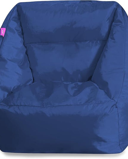 Posh Creations Structured Comfy Seat for Playrooms and Bedrooms, Large Bean Bag Chair, Coronado Chair, Navy - LeafyLoom