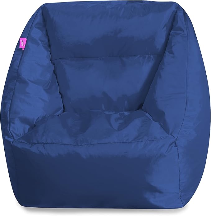 Posh Creations Structured Comfy Seat for Playrooms and Bedrooms, Large Bean Bag Chair, Coronado Chair, Navy - LeafyLoom