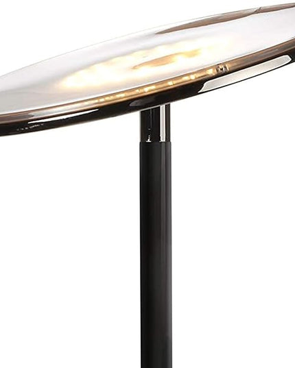 Brightech Sky LED Floor lamp, Torchiere Super Bright Floor Lamp for Living Rooms & Offices - Dimmable, Tall Standing Lamp for Bedroom Reading - Black Chrome - LeafyLoom