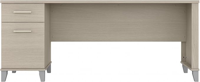 Bush Furniture Somerset 72W Office Desk with Drawers in Sand Oak - LeafyLoom