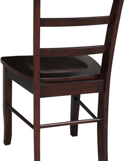International Concepts Madrid Ladder Back Chair, Java, Rich Mocha - LeafyLoom