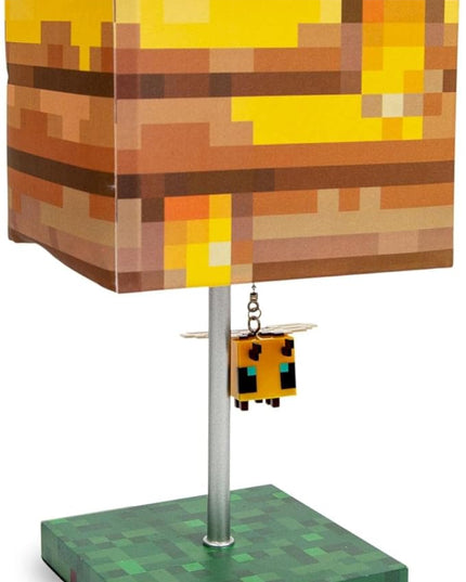 Minecraft Yellow Bee Nest Block Desk Lamp with 3D Bee Puller | Nightstand Table Lamp with LED Mood Light for Bedroom, Desk, Living Room, Playroom | Home Decor Kids Room Essentials | Video Game Gifts - LeafyLoom