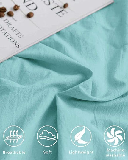 ETDIFFE Turquoise King Size Comforter, 3 Piece Aesthetic Modern Teal Bedding Set - Soft & Lightweight All Season Microfiber Down Alternative Bed Comforter with 2 Pillow Shams for Women Men - LeafyLoom