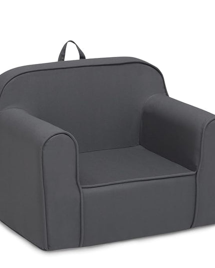 Delta Children Cozee Chair for Kids for Ages 18 Months and Up, Dark Grey - LeafyLoom