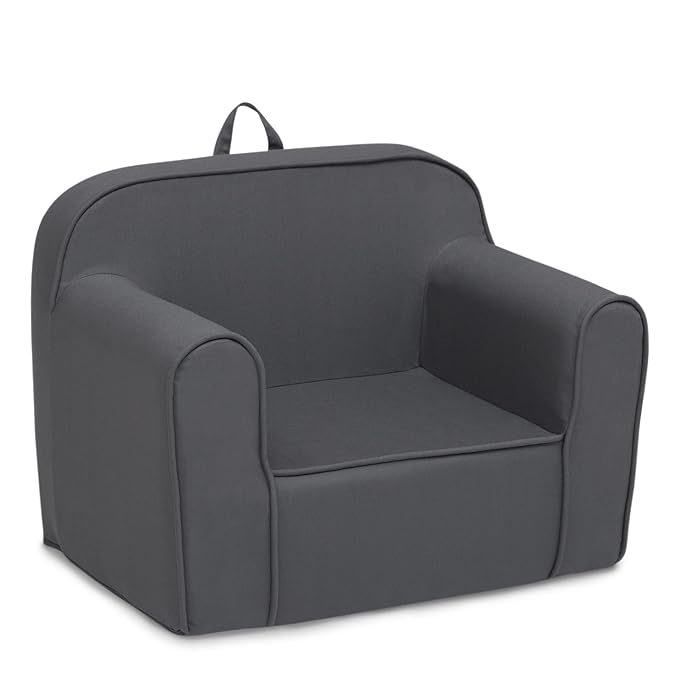 Delta Children Cozee Chair for Kids for Ages 18 Months and Up, Dark Grey - LeafyLoom