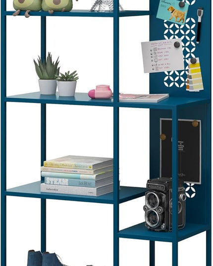 Mr. Kate Annie Metal Bookcase, Deep Ocean Blue - LeafyLoom