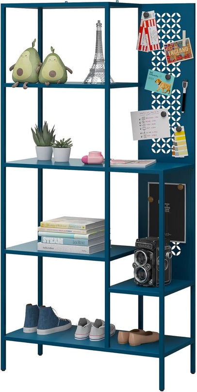 Mr. Kate Annie Metal Bookcase, Deep Ocean Blue - LeafyLoom