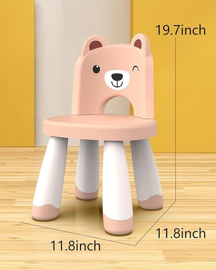 Kids Plastic Chair, Durable and Lightweight Kids Chair,11" H Seat, Indoor or Outdoor Use for Toddlers Boys Girls Birthday Gifts (Pink) - LeafyLoom