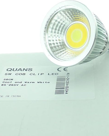 5W 3 Colors LED COB Clip on Light Silver 19.68 INCH 50 CM Tube Desk Flexible Table Bed Lamp Work Home Design lighting 110V 220V 85V - 265V AC with US Plug switch on off 500LM (Silver) - LeafyLoom