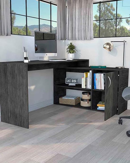 NicBex Kimberly-DW-00199-LWJ Home Office Desks, 59.64"x45.86"x30.11", Gray - LeafyLoom
